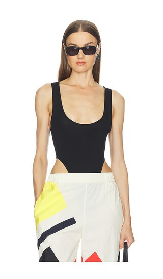 Bevza Tank Top Bodysuit in Black. - size S | Revolve Clothing (Global)