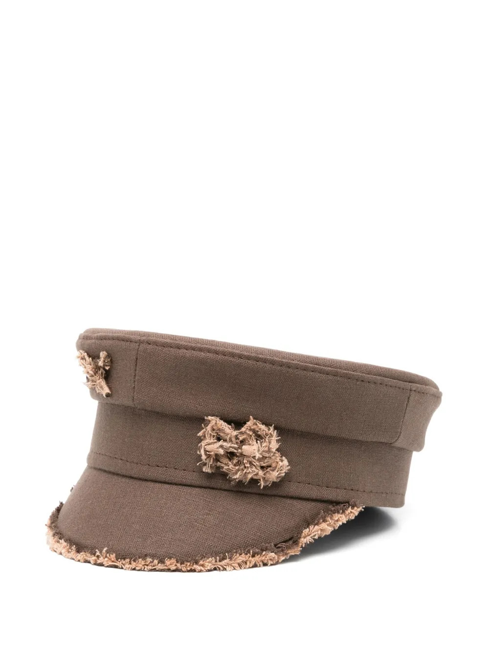 Ruslan Baginskiy raw-edge Baker Boy Hat | Brown | FARFETCH | Farfetch Global
