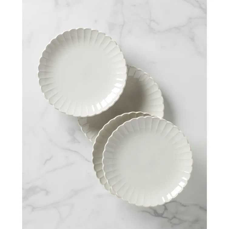 French Perle Scallop 4-Piece Dinner Plate Set (Set of 4) | Wayfair North America