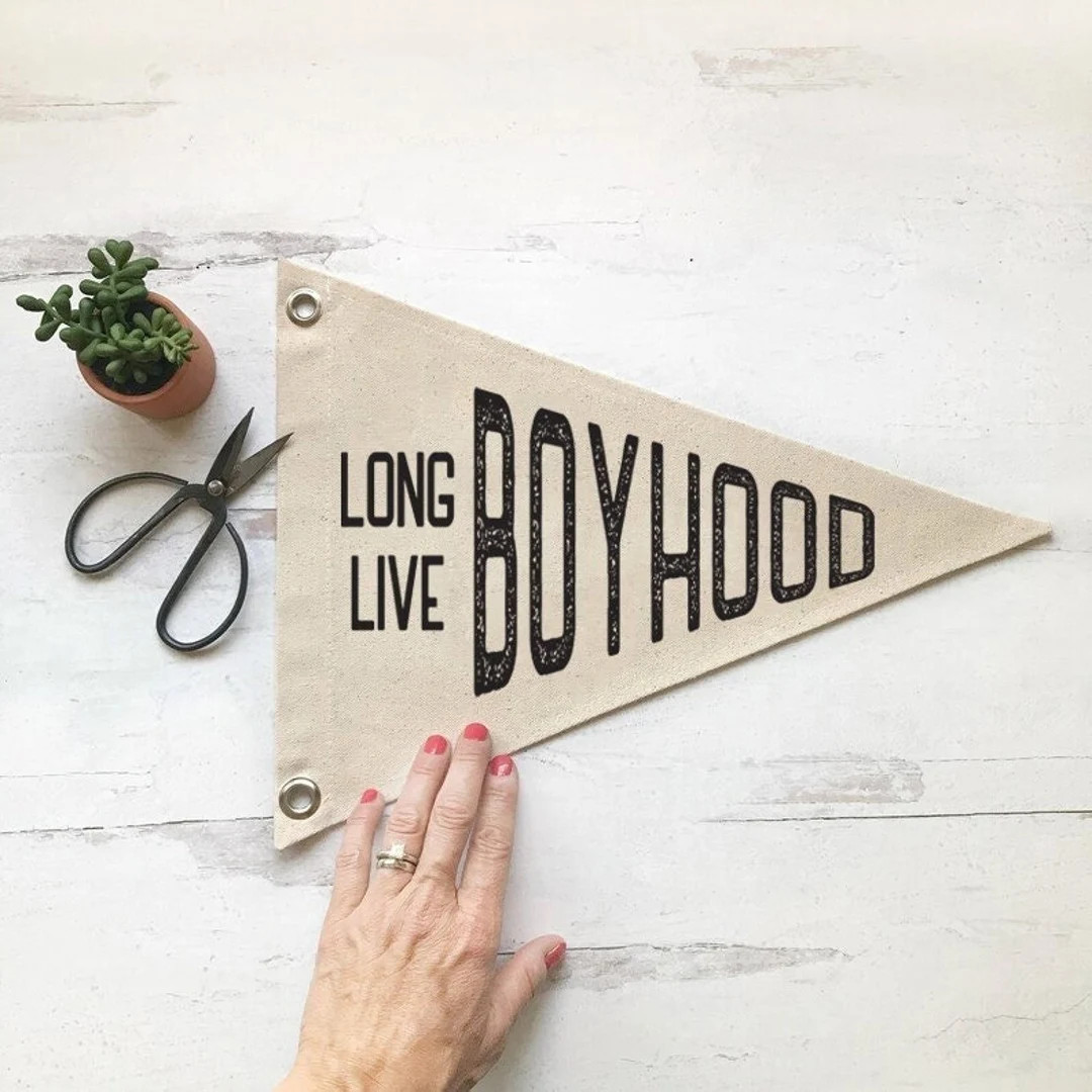 Nursery Wall Decor, Long Live Boyhood Pennant Flag Wall Art Banner, Kids Room Decor | Etsy (US)