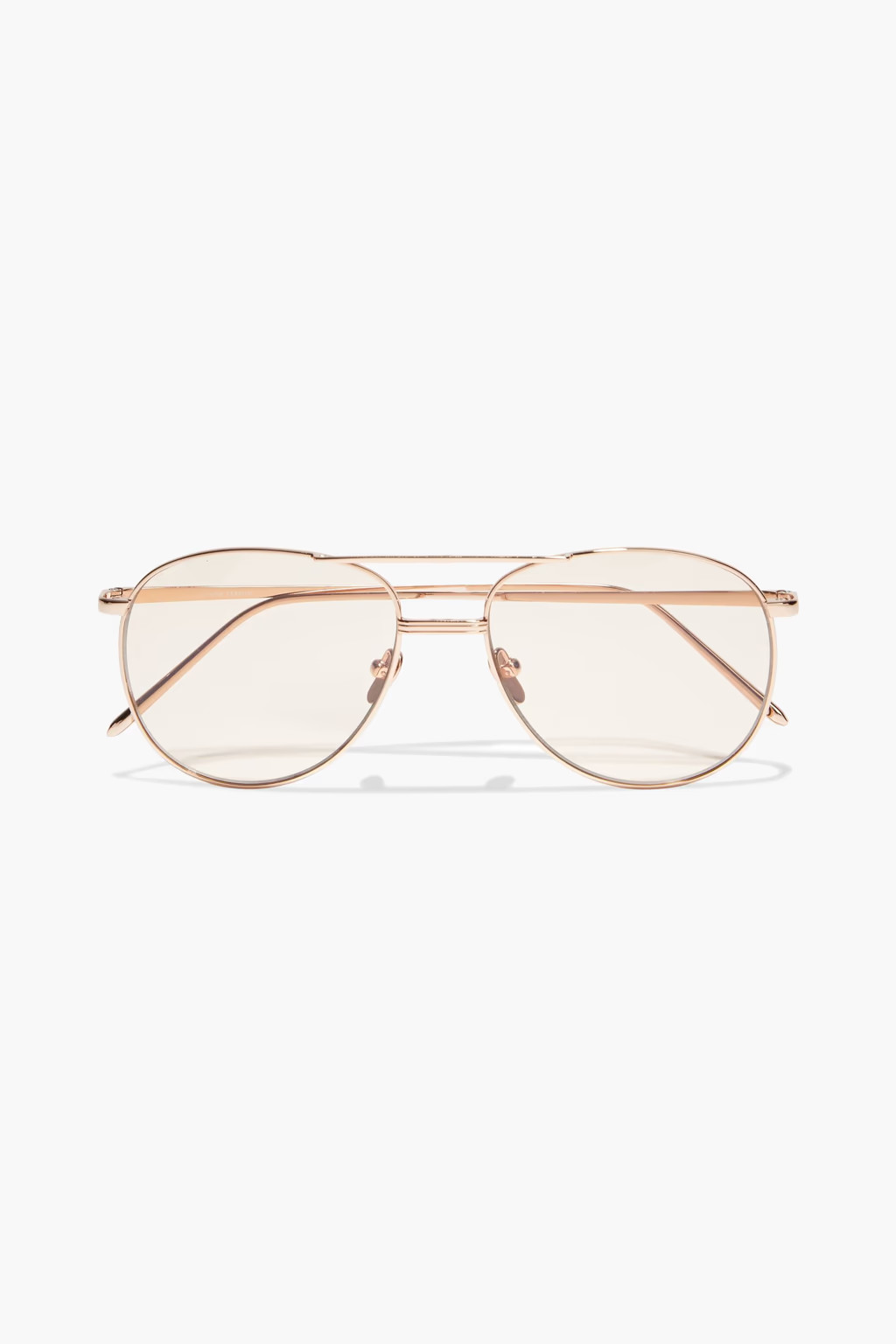 Aviator-style rose gold-tone sunglasses | The Outnet (US and CA)