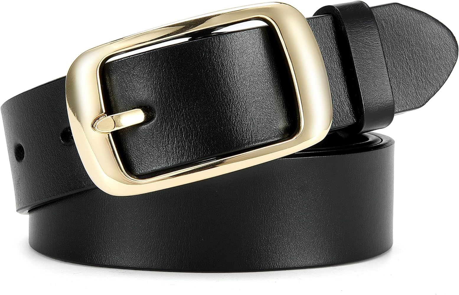 CHAOREN Womens Belts for Jeans - Leather Belt Women 1.3" Width - Genuine Leather Crafted by Hand | Amazon (US)