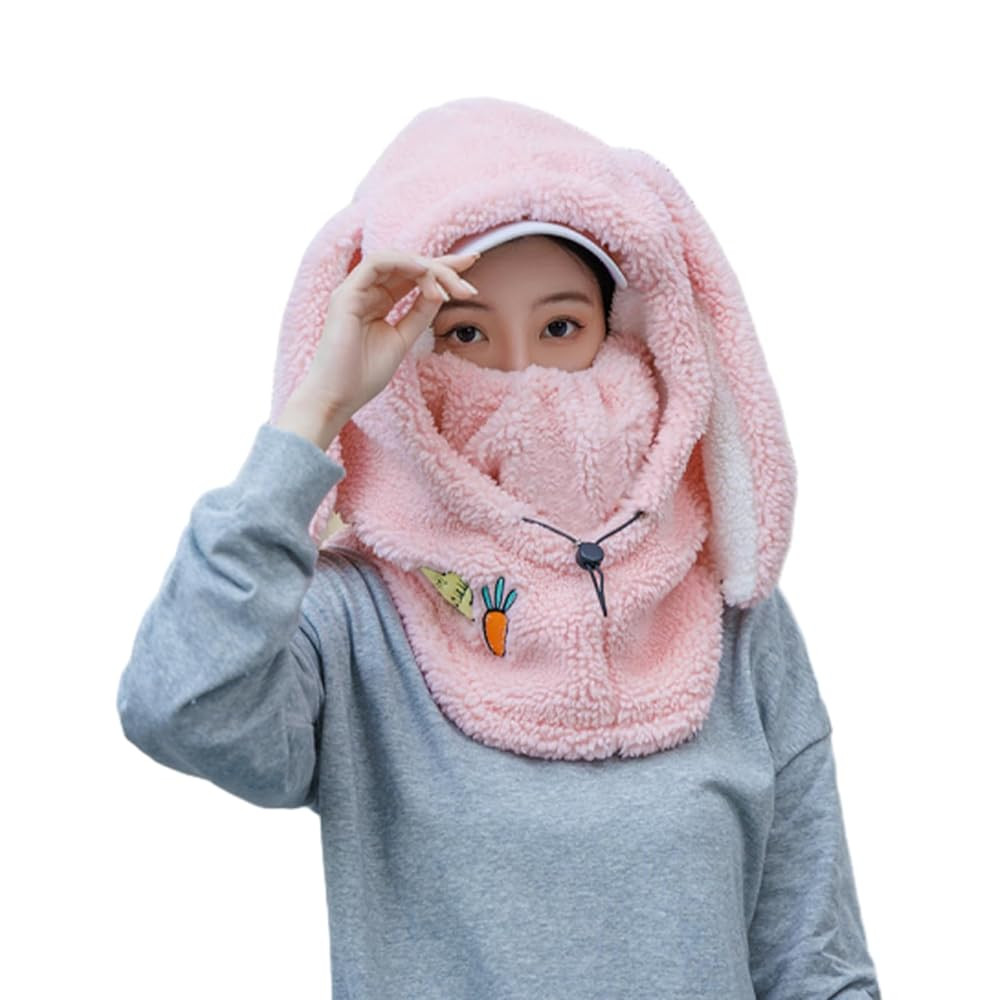 Rabbit Ski Balaclava, Cute Bunny Snowboard Face Masks, Rabbit Snowboard Helmet Cover, Sherpa Hood... | Amazon (US)