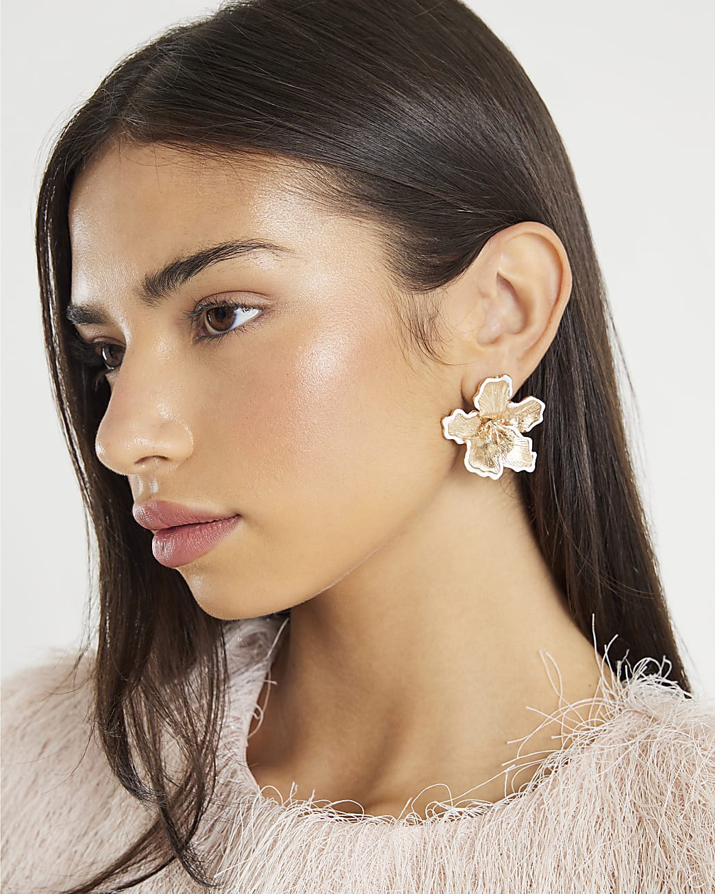 Gold Flower Stud Earrings | River Island UK & IE