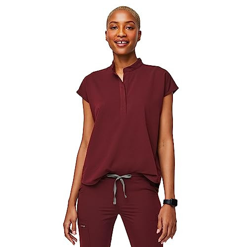 FIGS Rafaela Oversized Scrub Top for Women — Burgundy, M | Amazon (US)