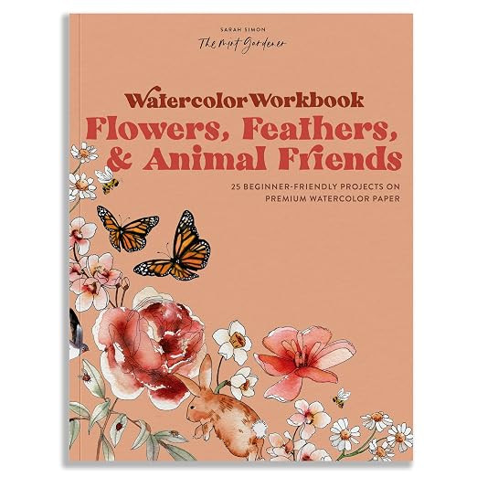 Watercolor Workbook: Flowers, Feathers, and Animal Friends: 25 Beginner-Friendly Projects on Prem... | Amazon (US)