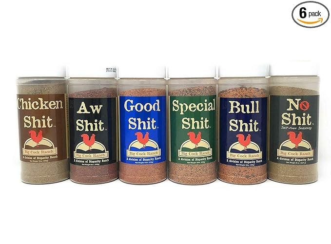 Big Cock Ranch Big 6 Sampler (Pack of 6 Seasonings with 1 each of Bull, Special, Good, Aw, Chicke... | Amazon (US)