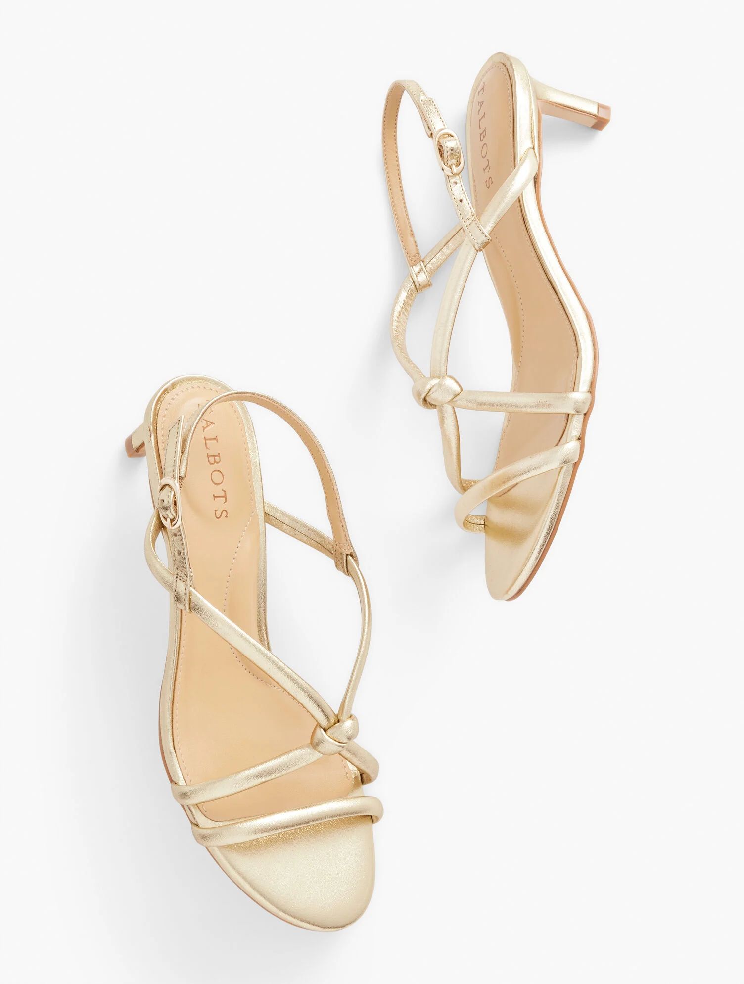 Elena Knot Metallic Leather Sandals | Talbots