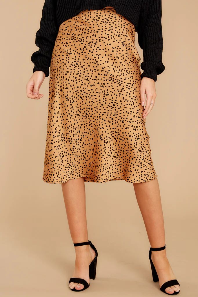 Strike A Pose Tan Cheetah Print Skirt | Red Dress 
