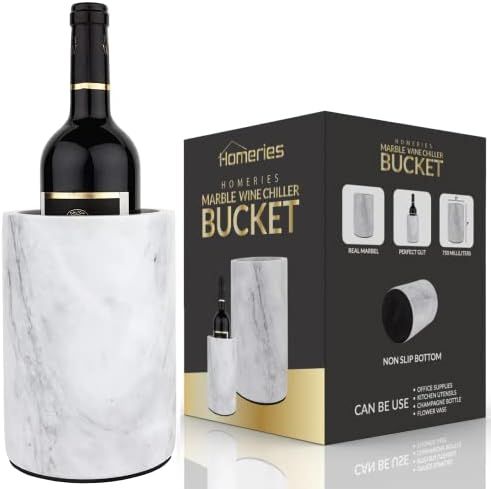 Homeries Marble Wine Chiller Bucket - Wine & Champagne Cooler for Parties, Dinner – Keep Wine &... | Amazon (US)