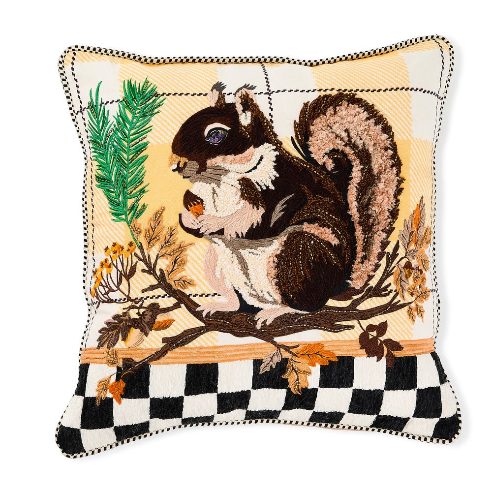 Squirrel Throw Pillow | MacKenzie-Childs