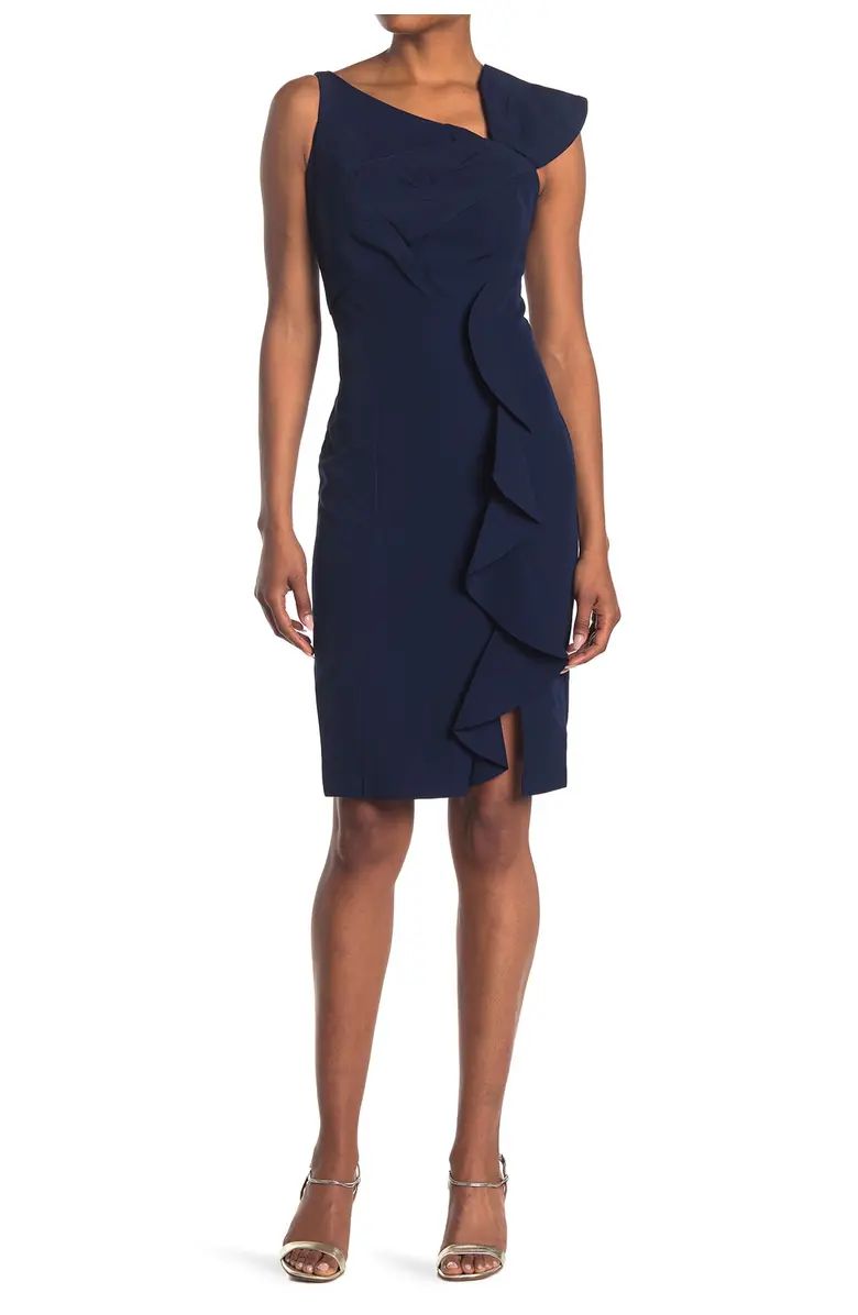 MARINA Asymmetrical Sheath Ruffle Dress | Nordstromrack | Nordstrom Rack