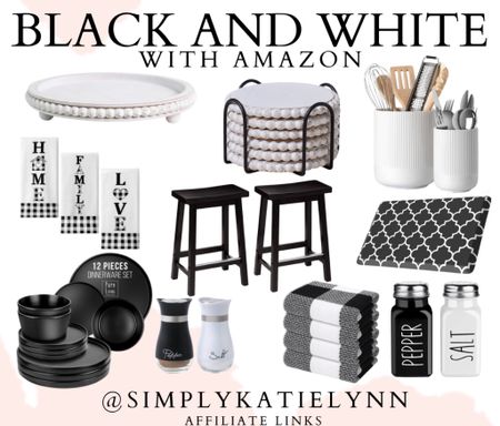 Amazon black and white kitchen decor! 

#LTKHome #LTKFamily #LTKFindsUnder50