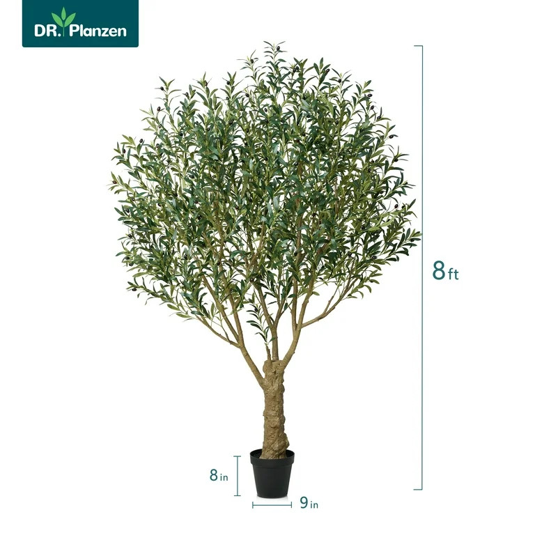 DR.Planzen 8FT Giant Artificial Olive Tree, Tall Silk Faux Olive Tree with Massive Trunk Base, La... | Walmart (US)
