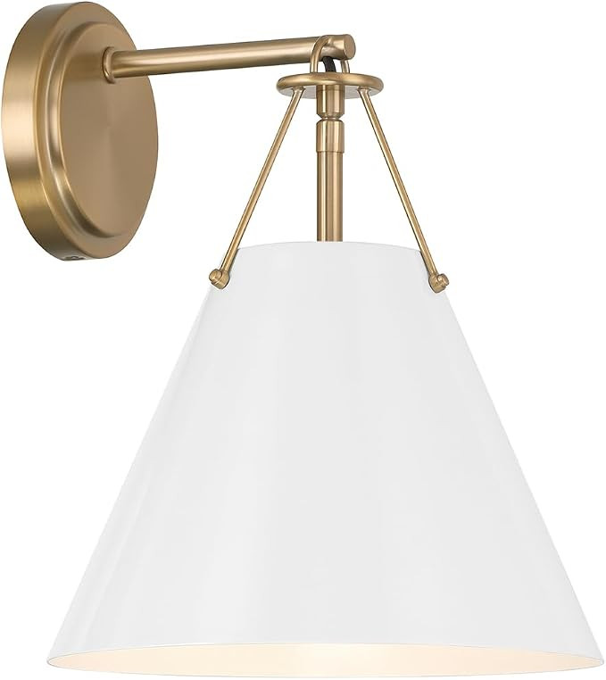 Crystorama Xavier 1 Light Vibrant Gold + White Bathroom Vanity | Amazon (US)