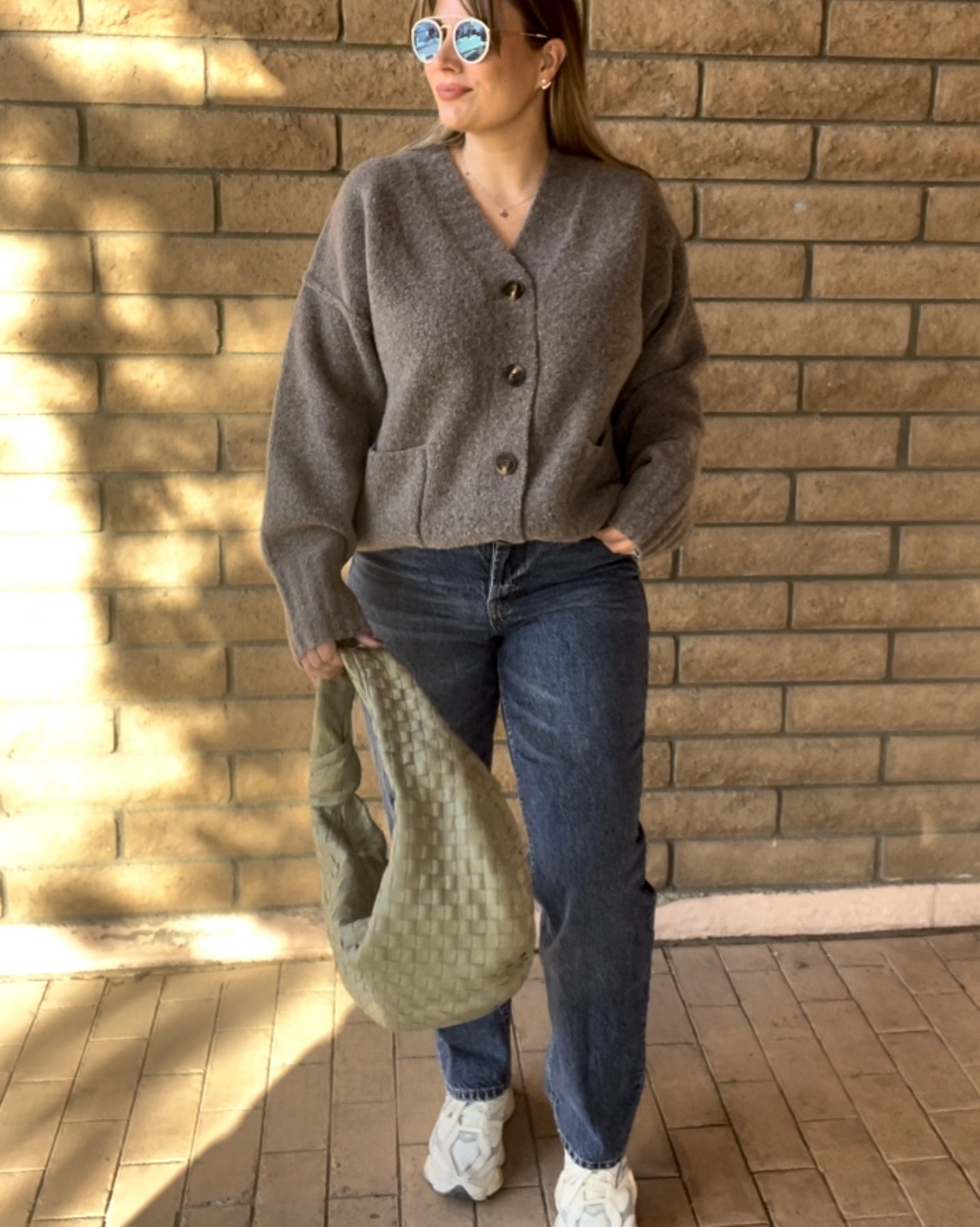 As a busy mom I need my fall outfits to be comfortable and stylish. This chunky cardigan from FABRIQUE paired with straight leg jeans and a chunky sneaker is perfect for my mom look. 
12% off DISCOUNT CODE for FABRIQUE ToMelissa 

Midsize 
Size 10 jeans 
Large cardigan 
5’6 tall 

#LTKShoeCrush #LTKSeasonal #LTKMidsize