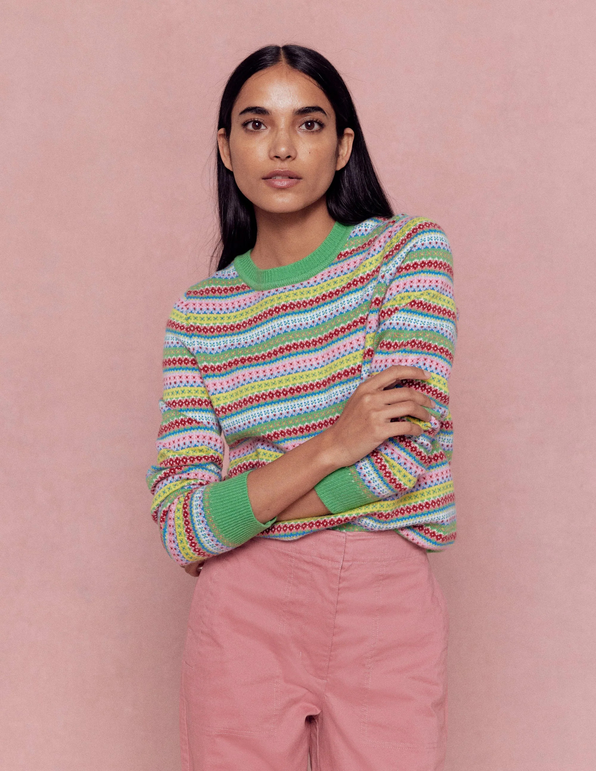 Edie Fair Isle Sweater-Multi, Heritage Geo | Boden (US)