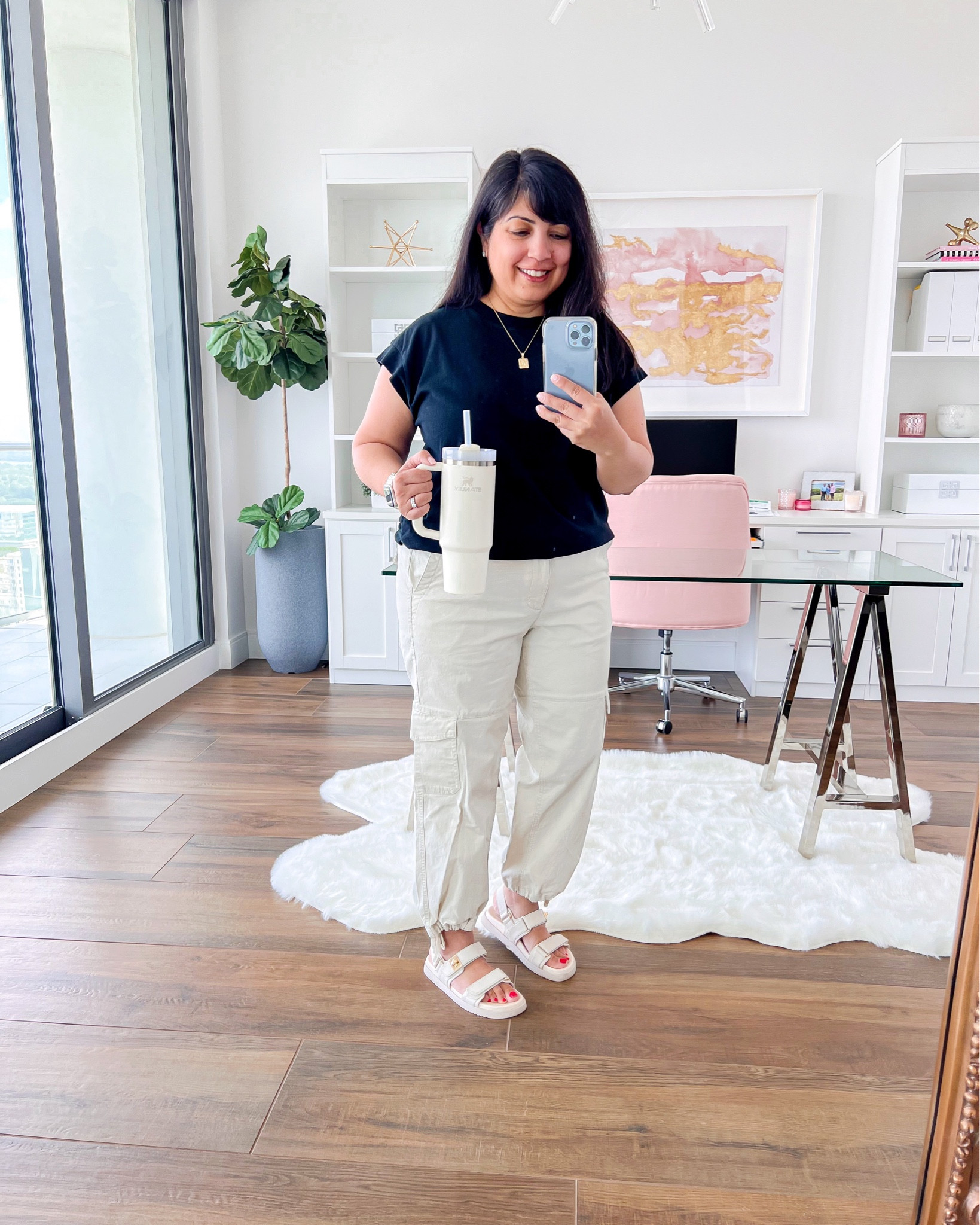 Loving these barrel leg cargo pants and they’re on sale for under $35! Great for everyday wear, travel or casual weekends. Wearing them here in size large. Target style black tee size large. Steve Madden sandals true to size. Stanley tumbler 30oz

Spring outfit, spring outfits, summer outfit, summer outfits, vacation outfit, vacation outfits, spring outfit idea, spring outfit inspiration, everyday outfits spring, casual everyday outfit, black tee, casual pants, travel outfit, cargo pants, Steve Madden sandals, Stanley, Stanley cup

#LTKsalealert #LTKmidsize #LTKfindsunder50