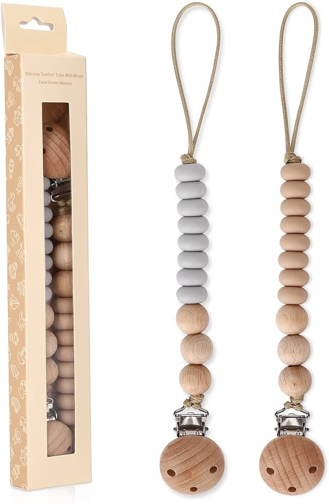 AULEGE 2Pack Silicone Pacifier Clips, BPA Free, Baby Pacifier Hold for Soothie &Teething Toy, Bes... | Amazon (US)