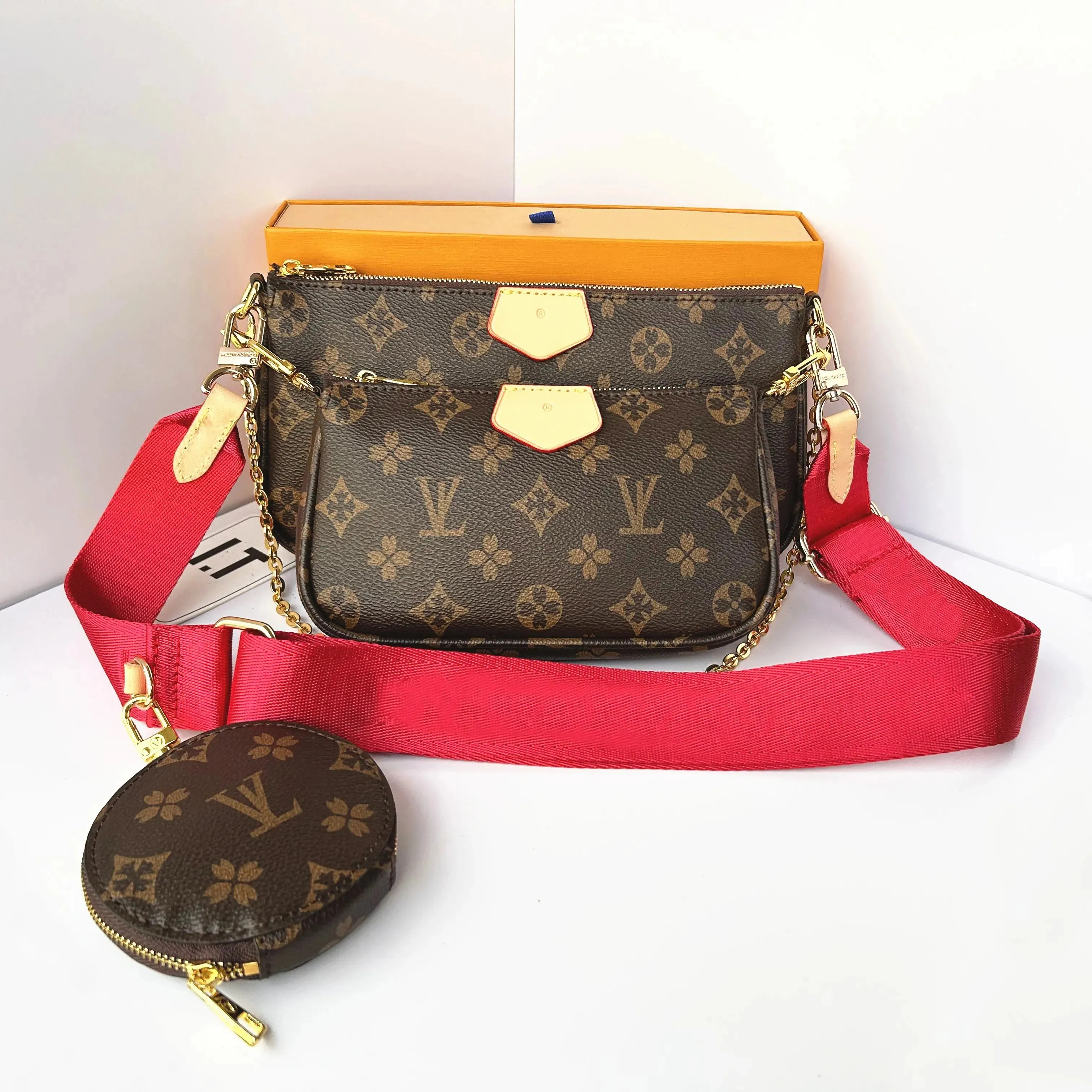 Save Big on Bulk Flowered Clutch Bags Designer Bag Classic Old Flower Brown Five In One Shoulder ... | DHGate