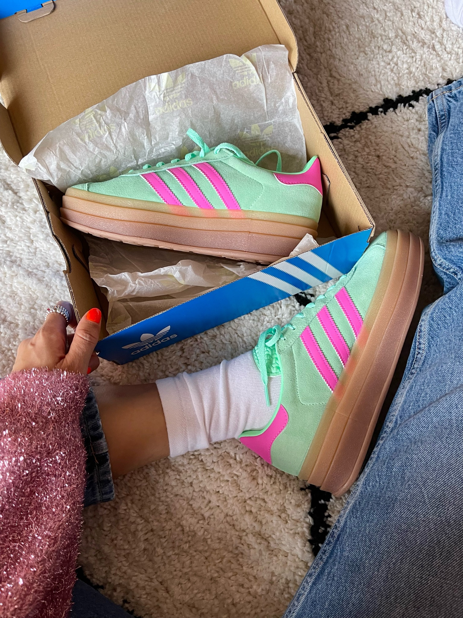 adidas gazelle silver green womens adidas Gazelle Bold - Women's