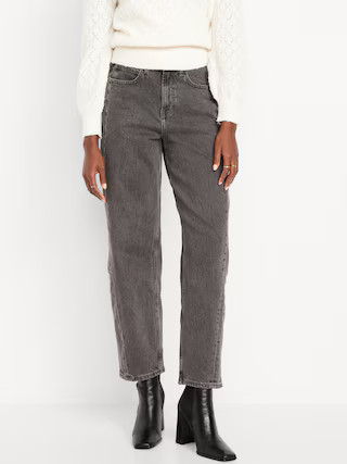 High-Waisted Barrel Ankle Jeans | Old Navy (US)