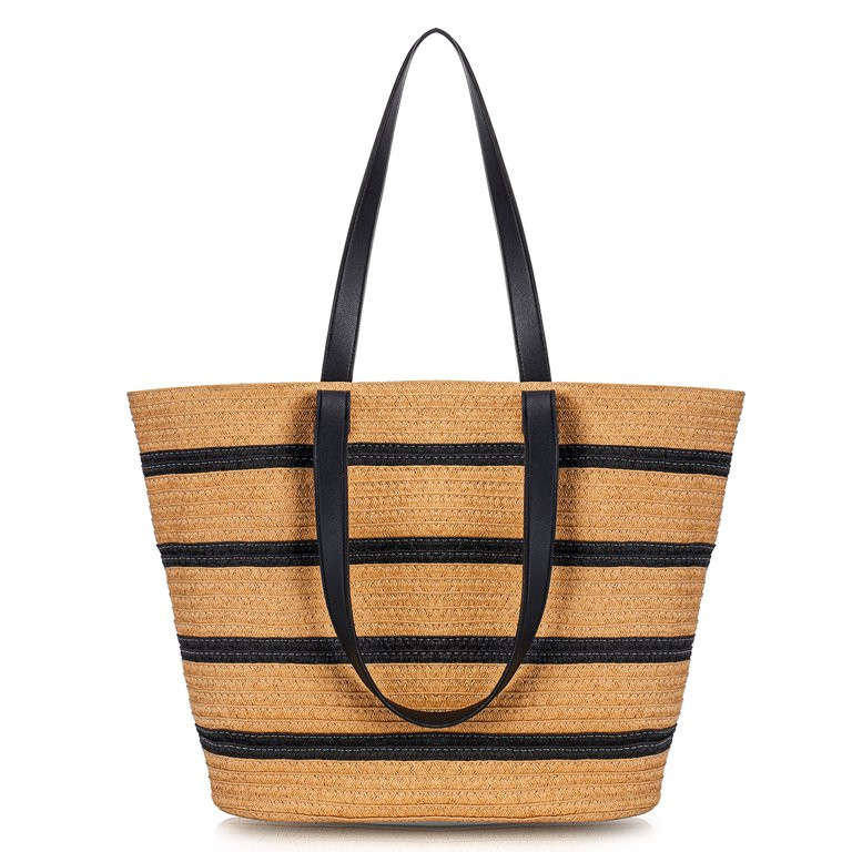 Summer Beach Bag, Women Straw Paper Handbag Top Handle Big Capacity Travel Tote Purse | Walmart (US)