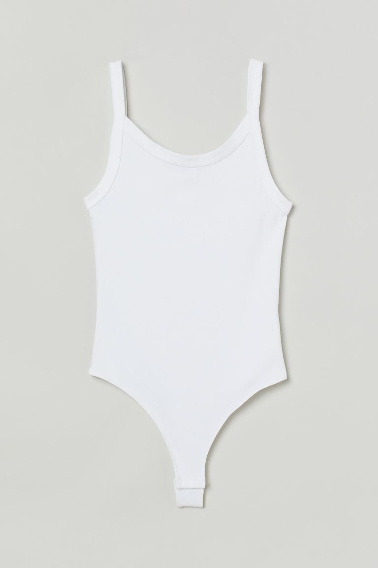 Ribbed Jersey Thong Bodysuit | H&M (US)