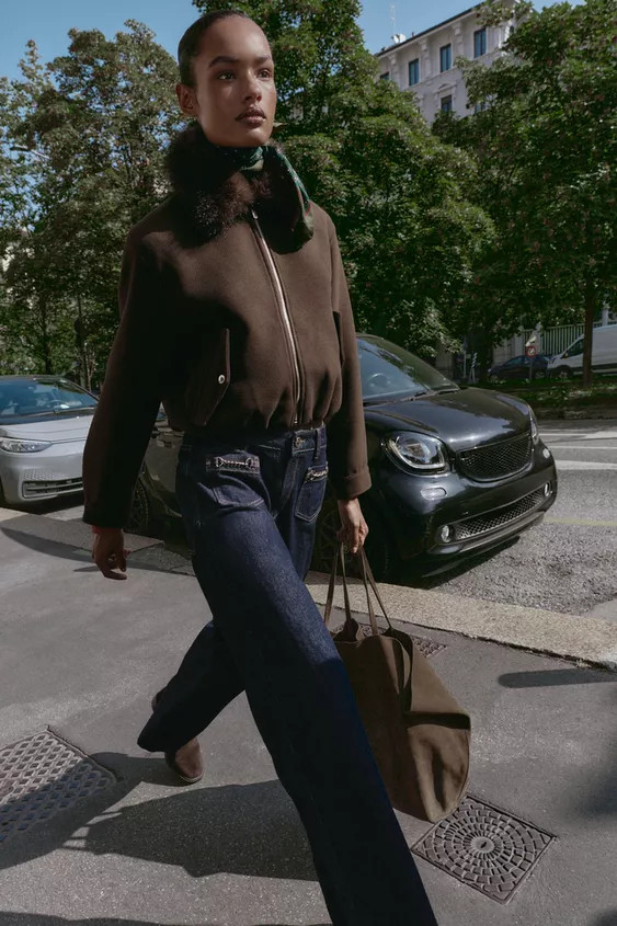 SOFT BOMBER JACKET WITH FAUX FUR COLLAR | Zara UK