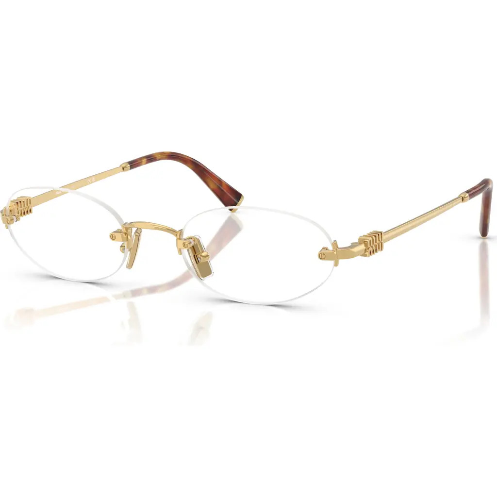 Miu Miu 53mm Oval optical glasses in Gold at Nordstrom | Nordstrom