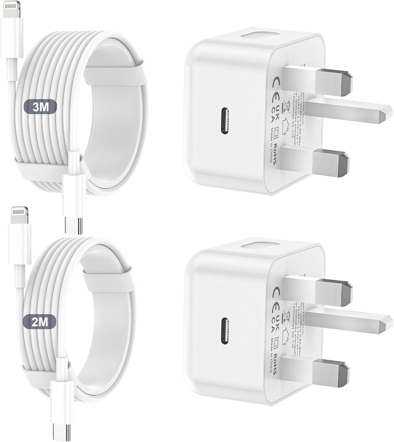 Fast Charge for iPhone 14 13, 2Pack PD for iPhone charger Fast Charge UK Plug With iPhone Charger... | Amazon (UK)