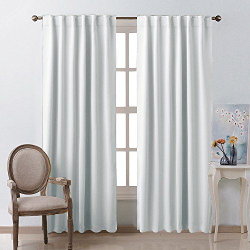 Living Room Darkening Curtain Drapes - (Greyish White) W52" x L84", Set of 2, Room Darkening Window  | Amazon (US)