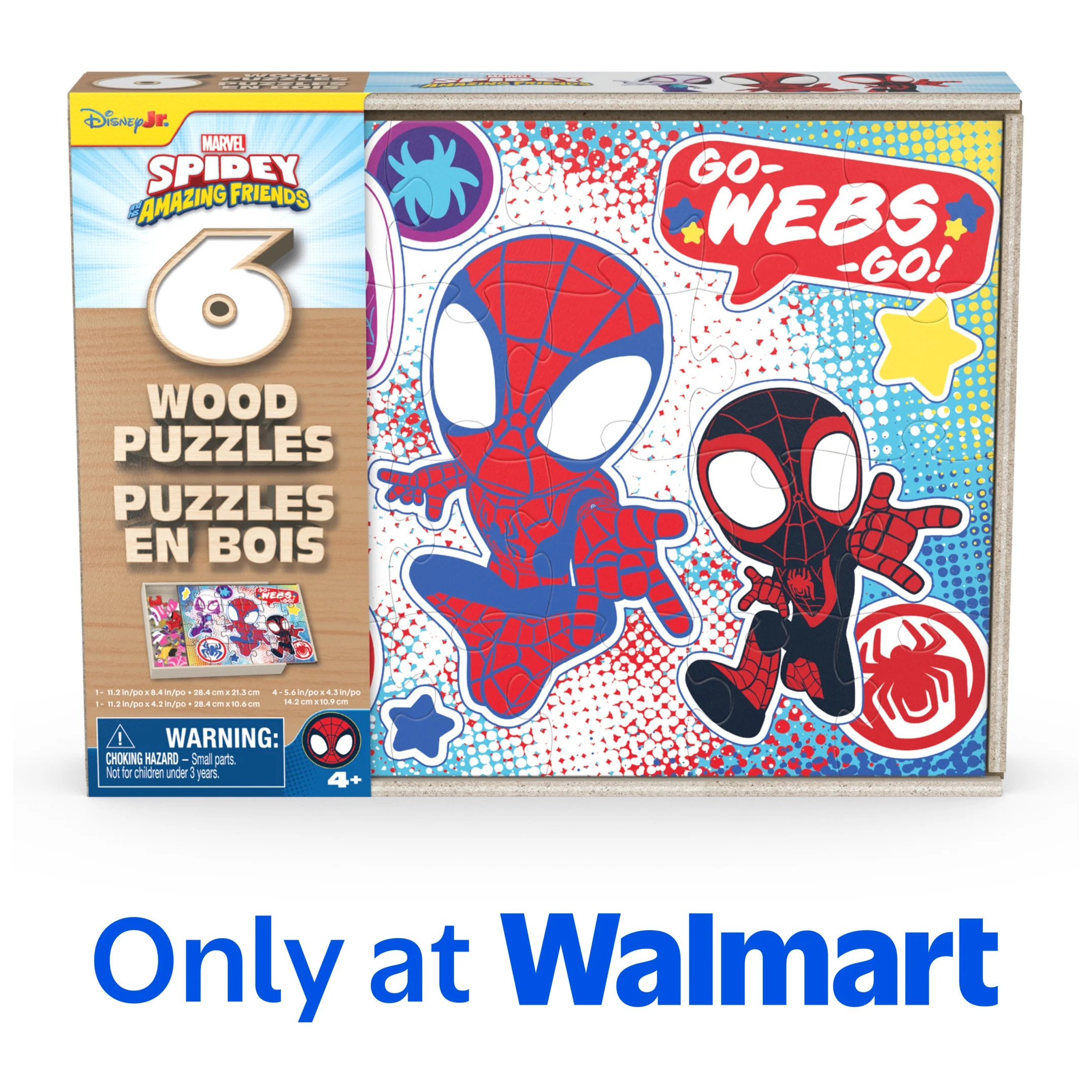 Spin Master Games, Spidey and Friends 6-Pack of Wooden Jigsaw Puzzles, for Ages 3 and up | Walmart (US)