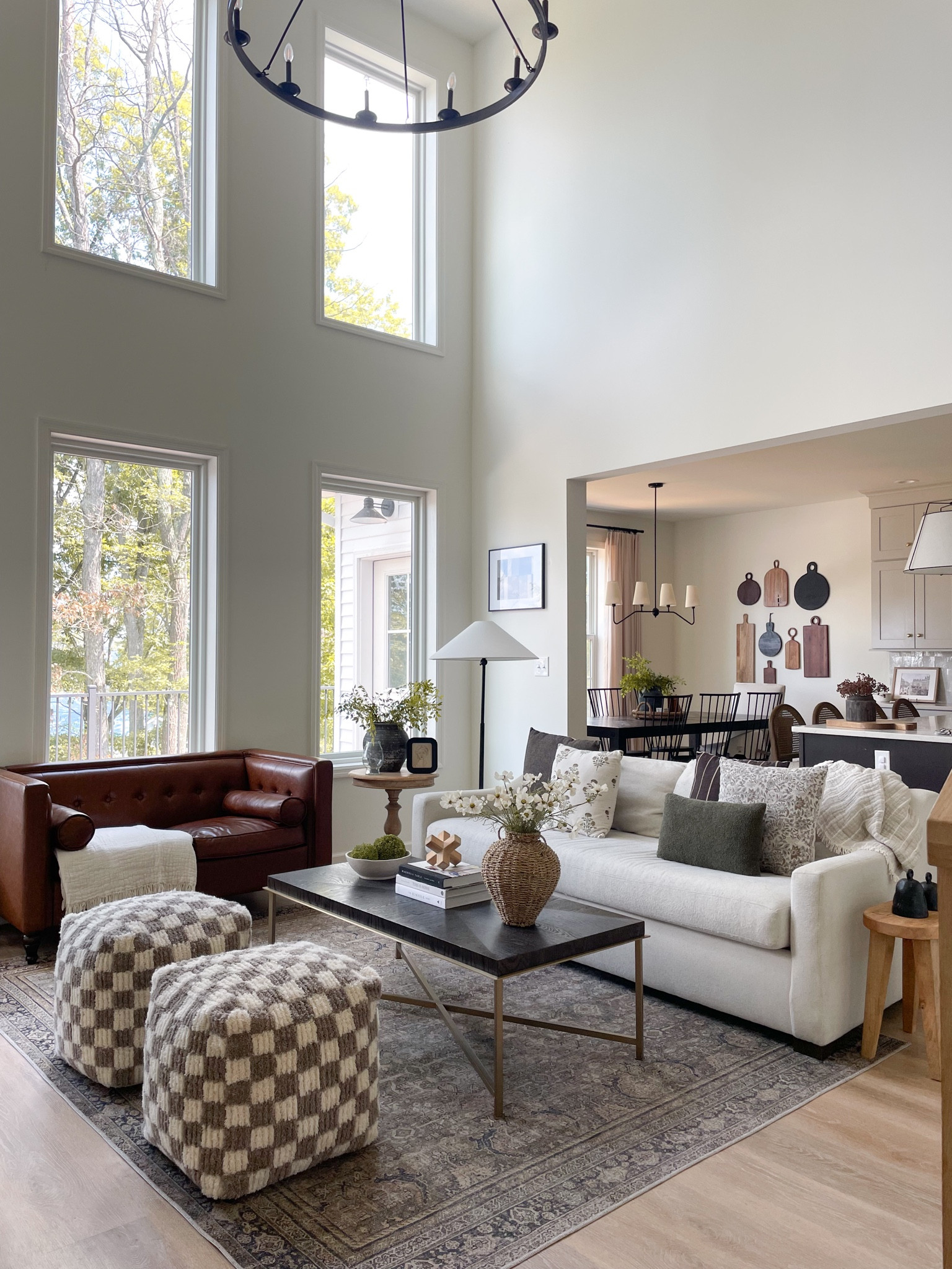 enjoying the last bits of summer before fall rolls in 🍂

living room decor, transitional decor, studio mcgee, target sales, hobby lobby finds, vases, white couch, leather couch, coffee table, checker print, coffee table books, bowls, stems, throw pillows, throw blankets, loloi rug

#LTKSeasonal #LTKHome