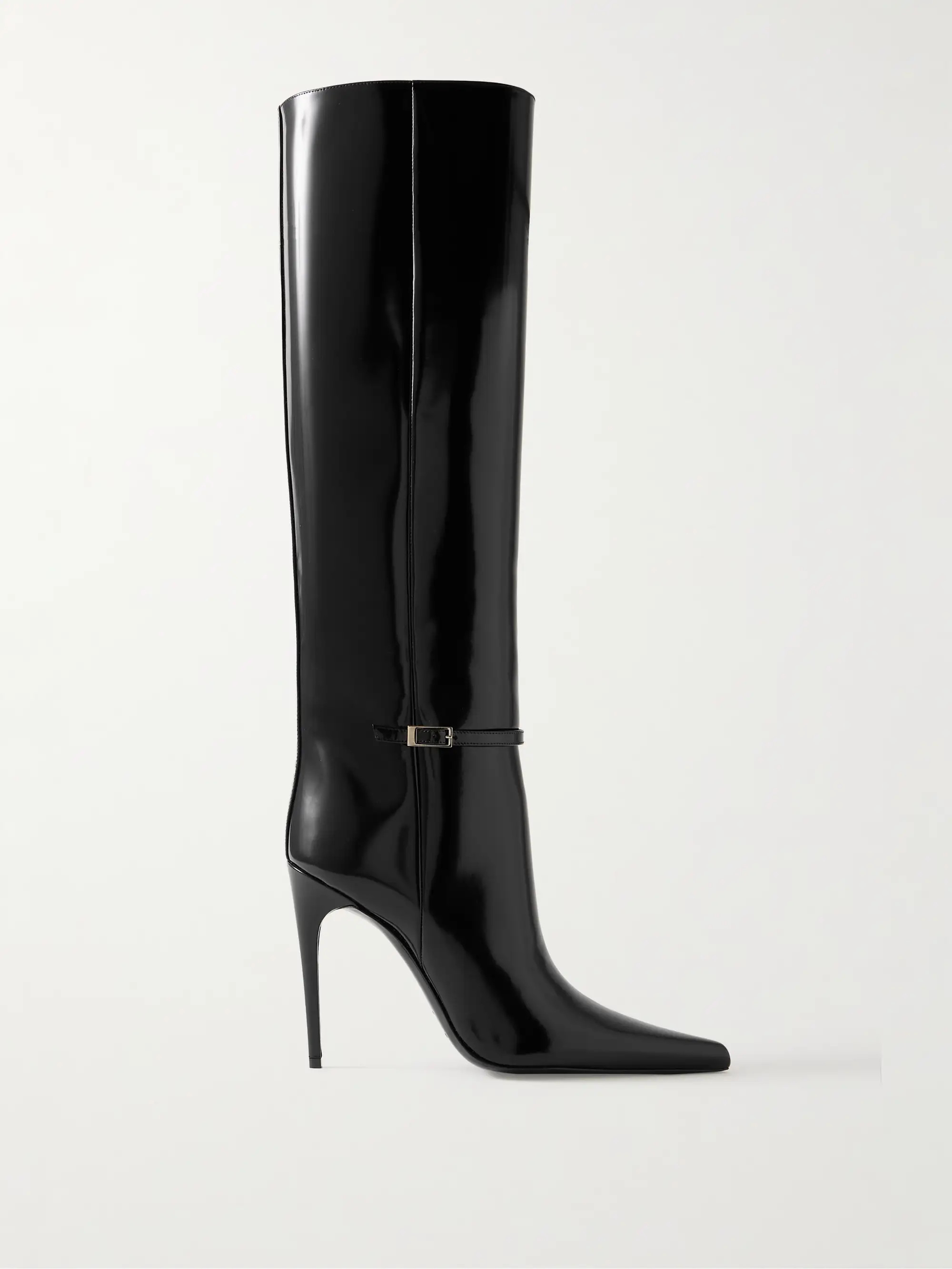 Vendome buckled glossed-leather knee boots | NET-A-PORTER (UK & EU)