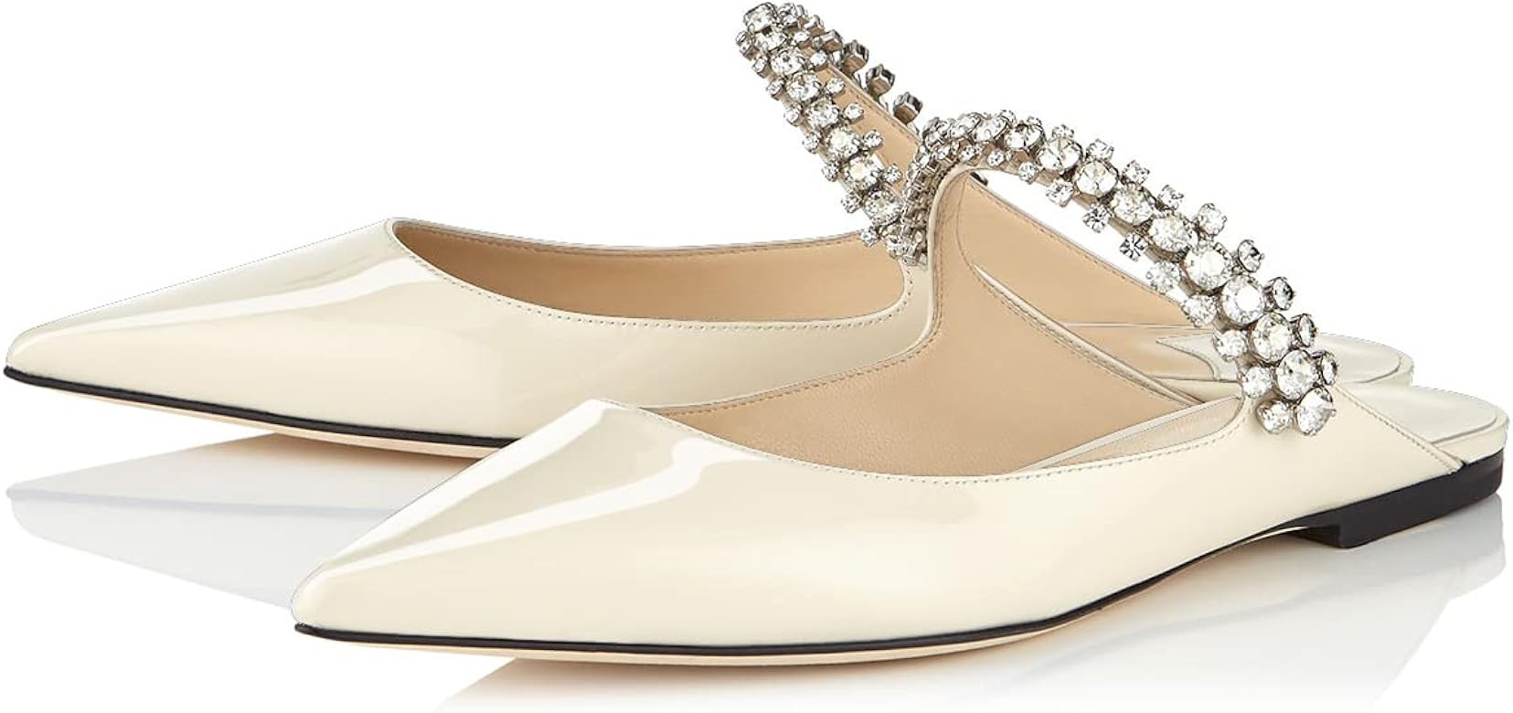MIRAAZZURRA Women Heeled Mules Rhinestone Strappy Pointed Toe Mules Stiletto High Heels Slip On Brid | Amazon (US)