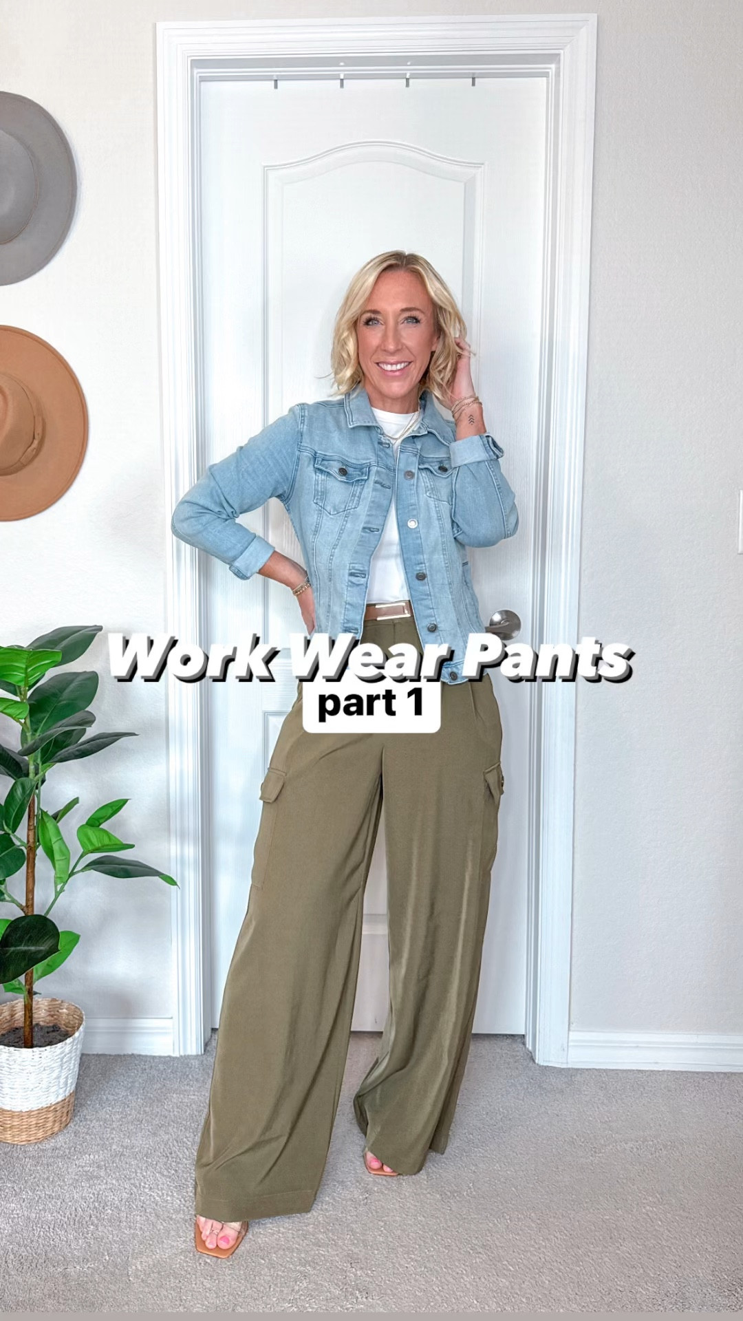 Work Wear Pants (part 1):
1. Black “yoga” pants - size small, in seam 29’ // crochet top - size small (in clearance, limited sizes and colors).
2. Navy “yoga” pants - size small, in seam 29’ // satin top - size XS.
3. Dark khaki pants - size small // white t-shirt - size small.
4. Green cargo pants - size small // my jean jacket is old but I linked some others.
• Cap toe flats - i sized down a 1/2.
• mules - tts. 
• heels - tts  

#LTKWorkwear #LTKSeasonal #LTKFindsUnder50