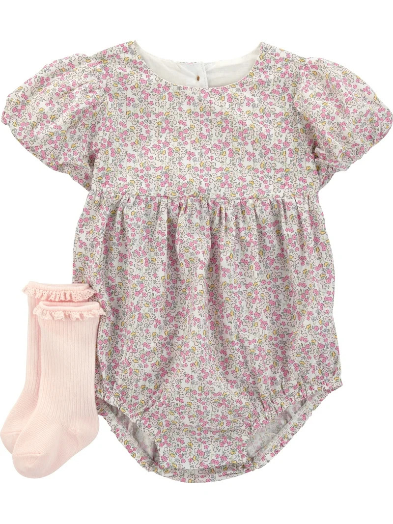 Carter's Child of Mine Baby Girl Bubble Romper Set, 2-Piece, Sizes 0/3-24 Months | Walmart (US)