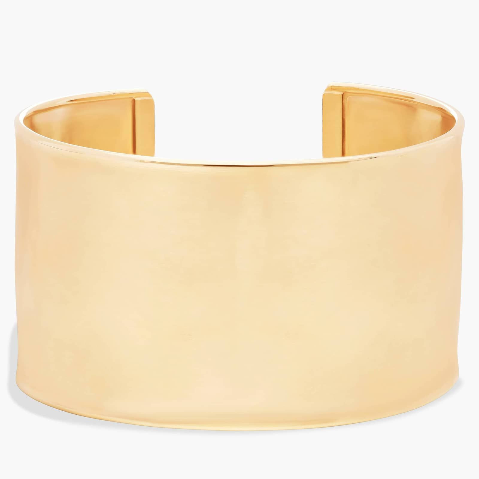 Wide Hammered Cuff Bracelet In 14k Italian Yellow Gold (37 mm) | Blue Nile