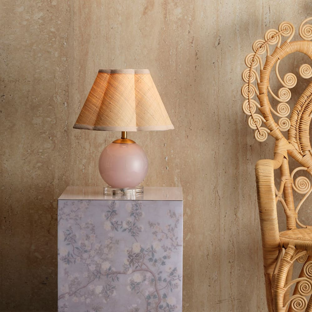 Handblown Glass Table Lamp - Pink | The Company Store