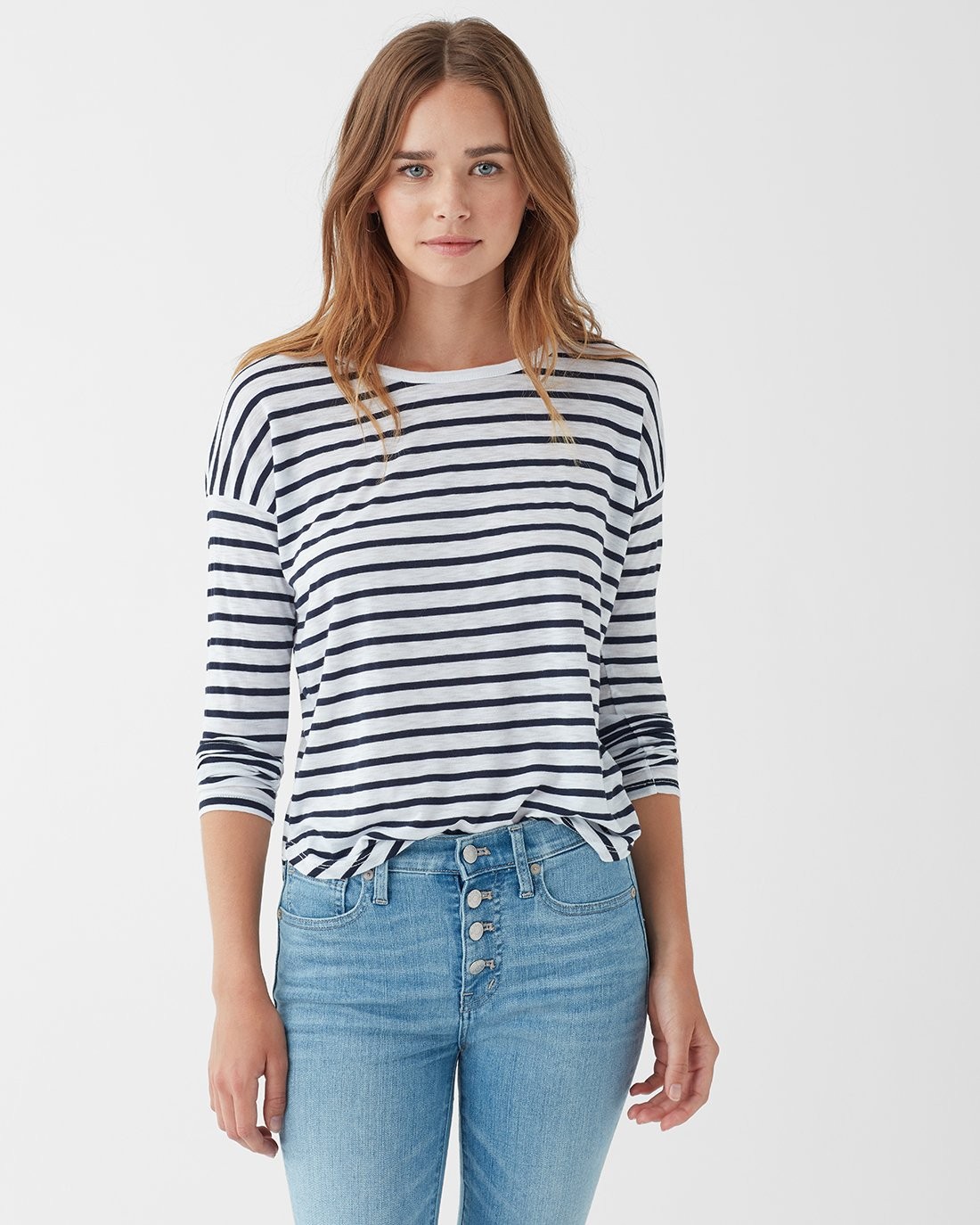 Zander Striped Long Sleeve Easy Crew | Splendid