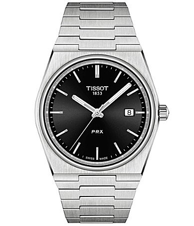 Tissot PRX Stainless Steel Automatic Bracelet Watch - Silver/Black | Dillard's