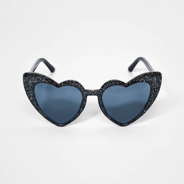 Girls' Glitter Heart Sunglasses - art class™ Black | Target