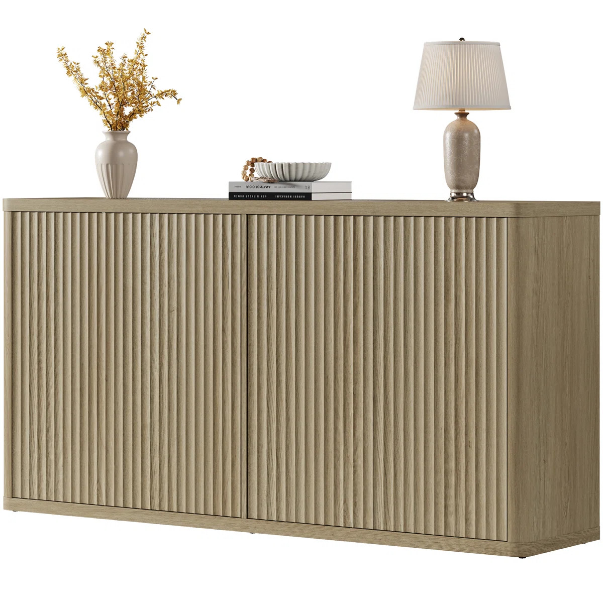 Cesiro 66.3'' W Sideboard With 4 Fluted Doors And Adjustable Shelves | Wayfair North America