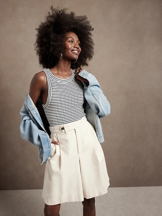 Petite Fitted Ribbed Tank | Banana Republic (US)