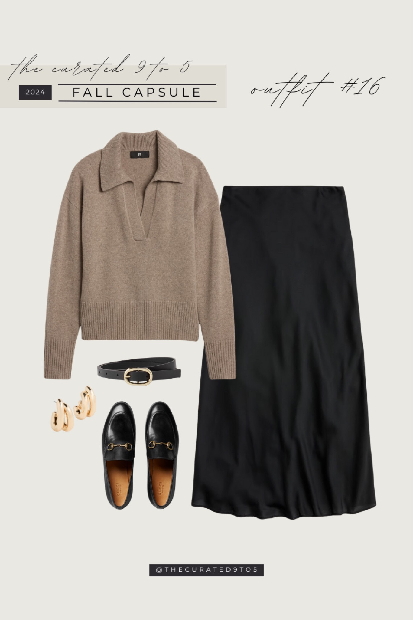 TC9T5 2024 Fall Capsule | Outfit #16

Fall outfit, fall style, collar sweater, polo sweater, maxi skirt, silk skirt, black skinny belt, loafers, mules, gold earrings, gold hoops

#LTKSeasonal #LTKStyleTip #LTKWorkwear