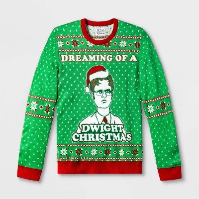Men's The Office Dwight Christmas Ugly Holiday Sweater - Green | Target