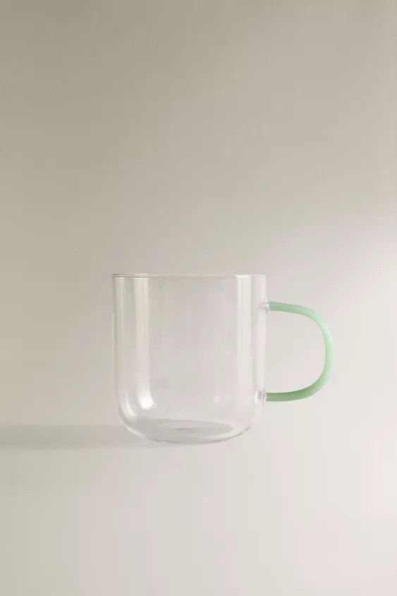 BOROSILICATE GLASS MUG WITH COLORED HANDLE | Zara US