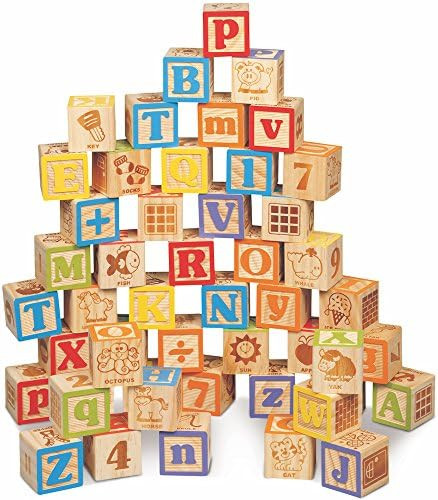 Maxim Deluxe Wooden ABC Blocks. Extra-Large Engraved Baby Alphabet Letters, Counting & Building B... | Amazon (US)