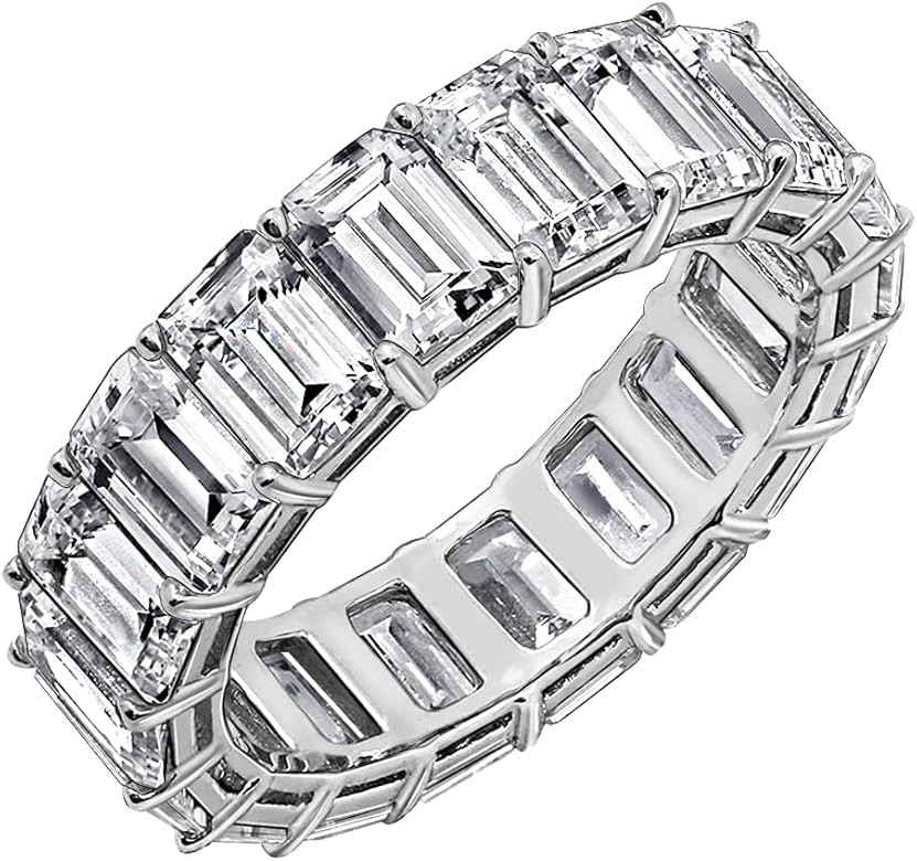 DIAMONBLISS Eternity Ring For Women 14K Yellow Gold, Rose Gold, Platinum Plated 925 Sterling Silver  | Amazon (US)